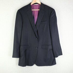 Samuelsohn Blazer Mens 42R Black Striped Two Button Double Vented Super 120s